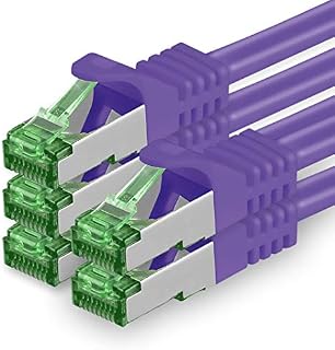 Cat.7 ethernet cable 0,5m - 10 Colors Set - 10 pieces - Cat7 lan network 10GBASE-T - 10000 Mbps (Sftp Pimf) double shielded patchcable RJ45 plug Cat.6a