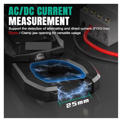 Multímetro Pinza Digital FY375 con medición True RMS AC/DC 600V/200A 9999 Cuentas Ohmios Capacitancia miniatura 4