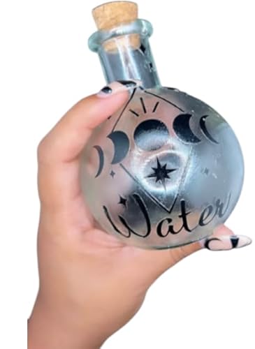 Moon Water Jar, Full Moon Ritual, Moon Phase Glass Bottle,
