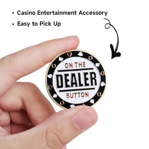 GSE Games & Sports Expert Metal Small Blind, Big Blind, Dealer Button - Set of 3 Professional Texas Hold‘em Poker Button for Gambling Card Games, Poker Nights, Tournaments