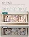 SONGMICS Drawer Organizers, Dresser Divider Organizers, Set of 12, Foldable Fabric Storage Boxes for Socks, Underwear, Bras, Ties, Scarves, Summer Sand URDZ006Y02