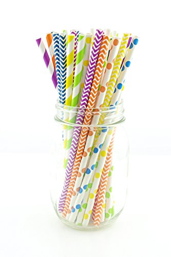 Pitillos de papel multicolor, pack de 75 unidades miniatura 2