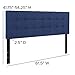 Flash Furniture Bedford Box Stitch Tufted Upholstered Queen Size Headboard in Navy Fabric