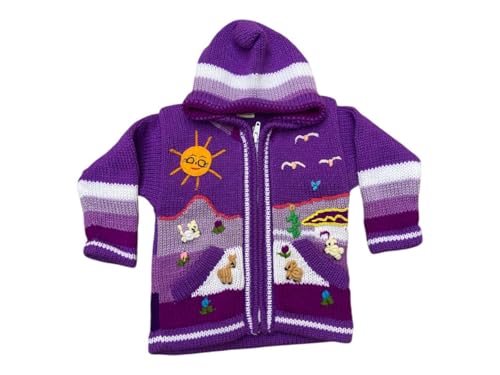 Children arpillera Sweaters, Kid Cardigan, Fall Winter Sweater for Kids, Handmade Peruvian Sweater Jacket Cardigan3