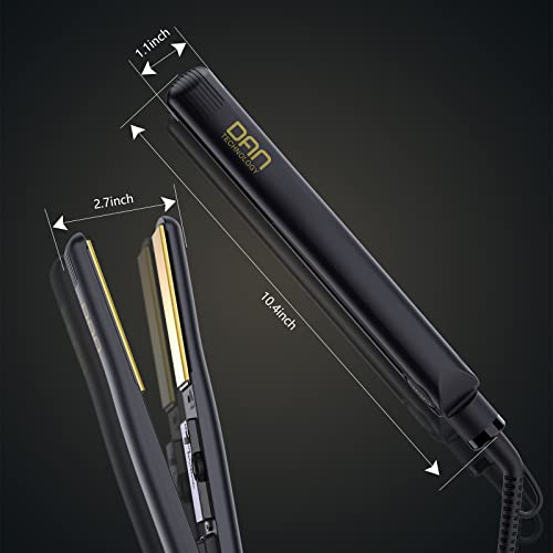 500 Degree Ceramic Flat Iron，Dual Voltage Straightener Iron，1 Inch Hair Straightener，Adjustable Temperature Flat Irons For Women，Portable Hair Straightener，2 In 1 Hair Straightener For Thick Hair #TOP6