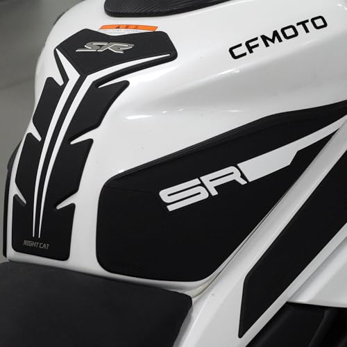 Motorcycle Tank Pad,Motorcycle Fuel Tank Protector,Gas Tank Decals Compatible With CFMOTO 450SR CF MOTO SR450 450 SR(Black White) by NIGHT CAT - Image 6