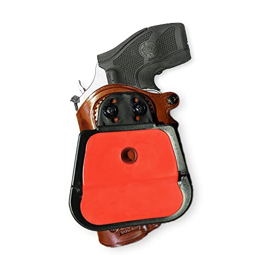 Premium Leather Owb Paddle Holster Open Top Fits S&W Model 60.357 Magnum 3'', Right Hand Draw, Brown Color #1176# #TOP5