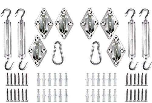 inSmile Shade Sail Hardware Kit for Triangle Sun Shade Sail Installation 304 Anti-Rust Stainless Steel 6 Inches 2 Bags Courtyard Driveway Patio Garden (6 Inch 2 Pack)