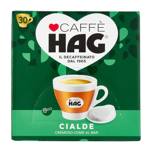 Hag - Caffè in Cialde ESE Decaffeinato - 90 cialde - 3 Confezioni da 30 - Miscela Espresso per Macchina Portafiltro Monodose - Caratterizzato da un Aroma e Gusto Delicati