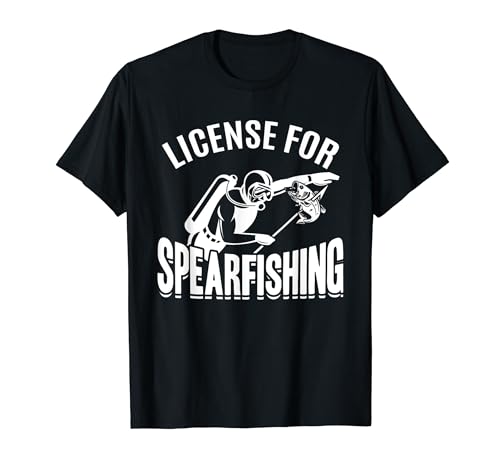 Spearfisherman Funny Spearfishing - Licencia Para Pesca Submarina Camiseta