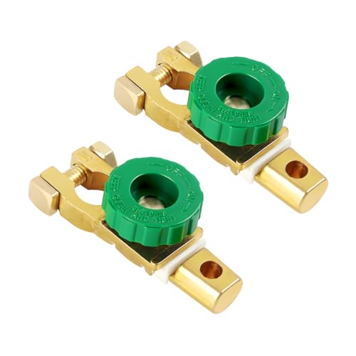 CGEAMDY 2 Piezas Interruptor De Bateria Coche, Terminal De Batería Interruptor De Desconexión Rápida Para Coche Camión Motor, Borne Bateria Con Desconectador, Para Auto Coche Camión Barco Vehículos