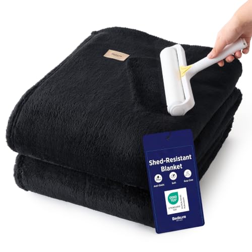 Bedsure Shed-Resistant Fleece King Blanket for Bed, Black, 108x90 inches | Anti-Static, Ultra Soft Cozy, Lightweight Plush Microfiber, All Season, Warm Blanket for Women and Men, Room Home Decor Gifts - image 1