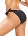 Whalelle Black Bikini Bottoms for Women Tie Side Bathing Suit Bottom Swimsuit Bottom with Medium Coverage M