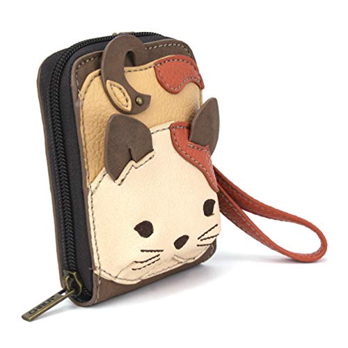 Image of CHALA RFID Cute-C Credit Card Holder Wallet Wristlet - Women Faux Leather Cute-C with Strap