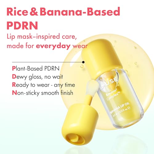 Image of Amuse SEOUL Banana Lip Oil MINI TRIO SET - Moisturizing Lip Oil Stain, Banana Scent, Hydrating Nourishing Crystal Clear Lip Stain, Lightweight Non-Sticky Glossy Finish, Vegan, Korean Beauty Makeup