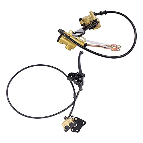 HouYeen Conjunto de pinza de cilindro maestro de freno de disco hidráulico delantero y trasero para Dirt Pit Bike ATV Go-kart 50cc 110cc 125cc dorado