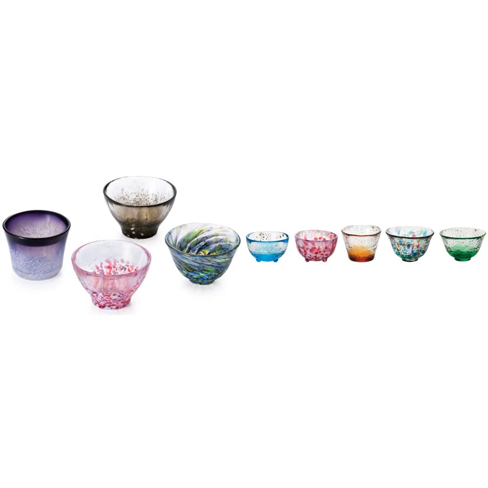 Aderia Tsugaru Vidro FS-49573 FS-71593 & Tsugaru Vidro Sake Ceremony, Gift Set, Set of 5 Mini Glasses, Cosmetic Box, Made in Japan : Home & Kitchen