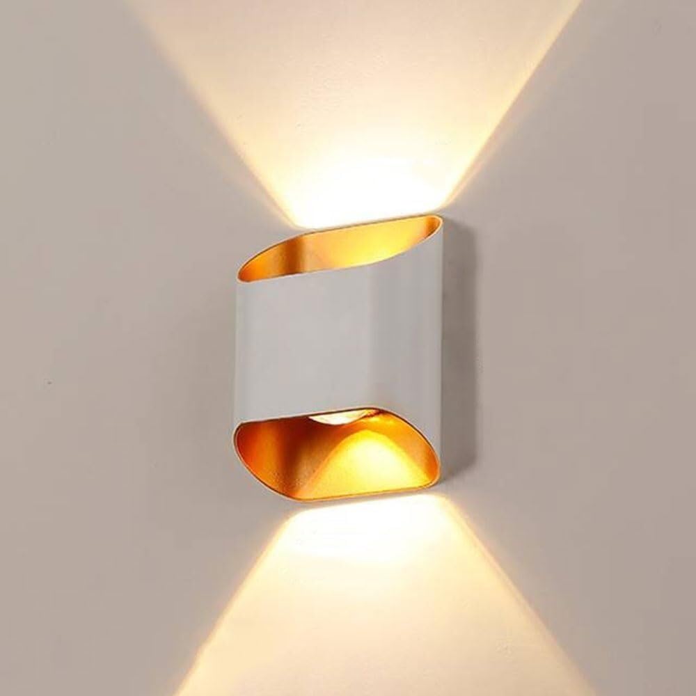 HELCEKOU Modern Waterproof Outdoor Wall Lamp - Up Down Sconce Light for Garden, Villa, Balcony & Corridor Durable Aluminum Fixture Entrance Porch (Color A, Size A2)