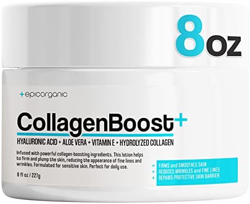 Epic Organicum Collagen Boost | Skin Firming and Tightening Lotion | Anti Aging Moisturizer Face Cream | Dry Skin Lotion & Moisturizer Face Cream | 8 oz
