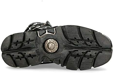 New Rock Unisex M.373-S4 Metallic Black 100% Leather Goth Biker Emo Fashion Reactor Boots 36 | Image 6
