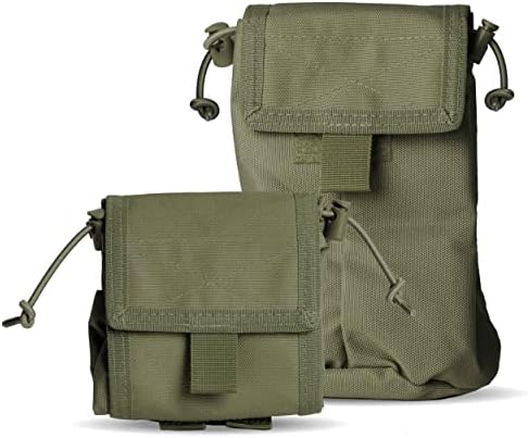 Roll Up Dump Pouch | Combat Veteran Owner Company | Molle Drawstring Magazine Compact Dump Pouch | Adjustable Tactical Military Utility Pouch | Camping Hiking Outdoor Organizer (Olive Drab Green)
