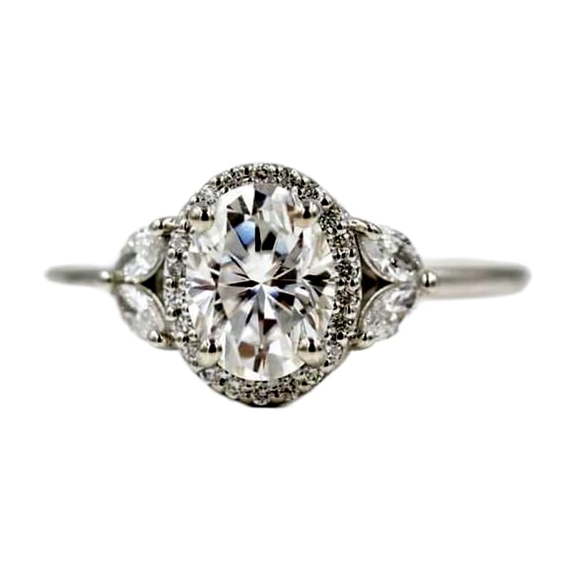 Bague imposante en argent 925 pierre CZ et anneau halo