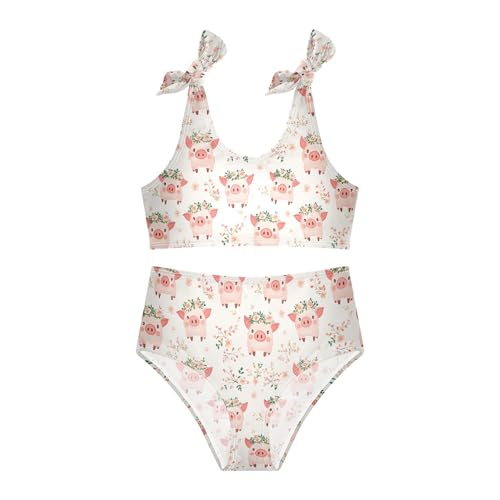 Image of Girls Tankini Swimsuit Bathing Suit Two Piece Bikini Summer Beach Swimwear with Adjustable Strap 3-12 Years