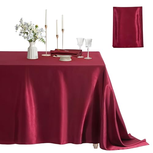 Nappe satin carrée Counfeisly 52 x 52 po souple bourgogne 1 pièce