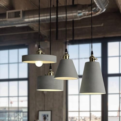 Candelabro de concreto industrial YSJNGF gris con interruptor de pared 7