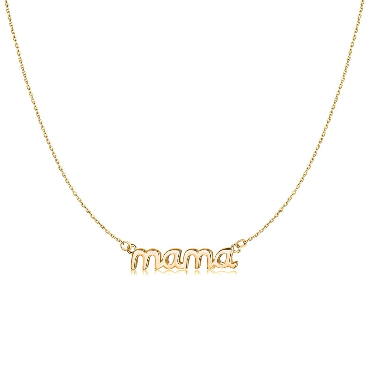 MARLION JEWELS Colgante de mujer original con la palabra MAMÁ y de estilo minimalista. Cadena de plata para mujer, niña ideal para regalo del día de la madre, cumpleaños, aniversario. Joyeria mujeres