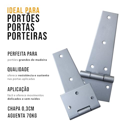 Dobradiça Leme 6 Polegadas 150mm Suporta 150 Kg TARZA
