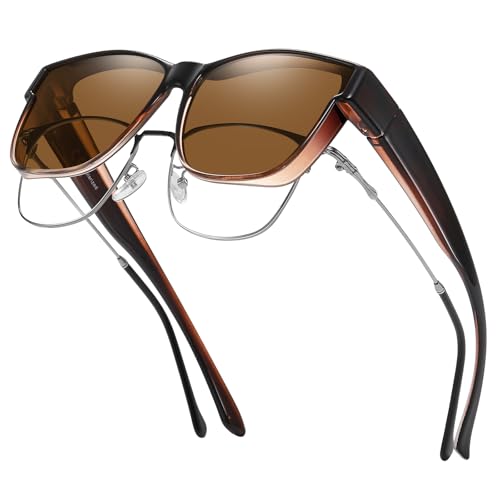 Image of GEGURI Polarized Sunglasses Fit Over Glasses for Men Women, Oversized Square Sun Glasses UV400 Protection Shades