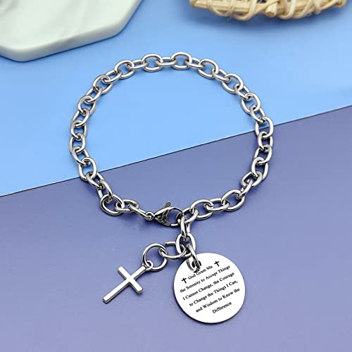 DlaeKua Christian Gifts for Women Men Bracelets Christian Bible Verses Bracelets Gift Religious Prayer Jewelry Inspirational Baptism Jewelry Stainless steel2