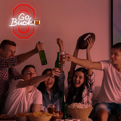 Image of University Neon Sign for Wall Decor University Football Team Sign Neon light for Man Cave Birthday Gifts for Fans Dimmable Led Sign for Party Club Bar Dorm Decor Size 11.65 * 13.77(P001)
