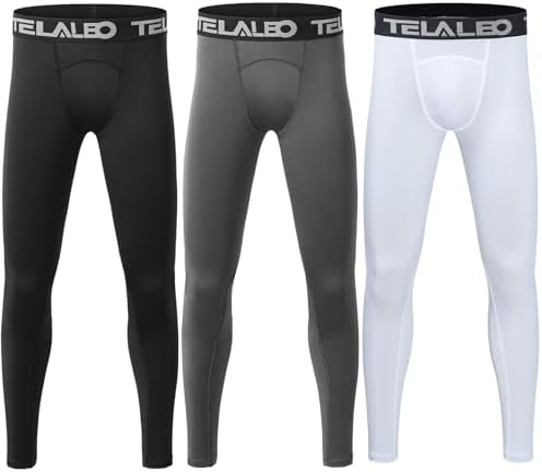 TELALEO Youth Football Pants Boys Compression Leggings Tights Base Layer