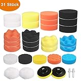 poliermaschine auto amazon Produktgröße - Der Polierschwamm ist 3 Inch und die Verbindungsschraube hat einen Lochdurchmesser von M10, Ausgestattet mit Standardbohrer Adapter für den Anschluss der Polierer, Geeignet für alle traditionellen M10 Bohrer, Akkuschrauber und Poliermaschinen.