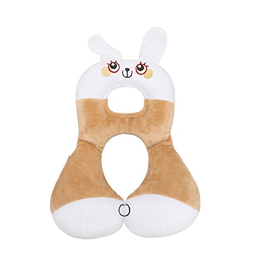 Inchant Reposacabezas para Cochecito Niños Almohada de Viaje Suave Apoyo para el Cuello y Cabeza Cojin para Carritos Almohadilla Cervical - Conejo