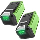 2 Pack 40V 6.0Ah Battery for Greenworks G-Max 40 Volt Lithium-ion Battery Replacement, Compatible with Greenworks 40v Battery BAF704 BAF705 BAF721 BAF722 BAF724 BAF725 29472 29462 29252 22262 21242