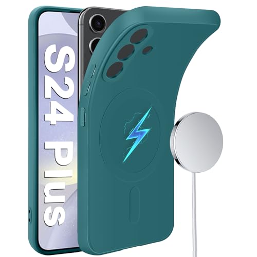 Coque Samsung S24 Plus silicone magnétique vert forêt