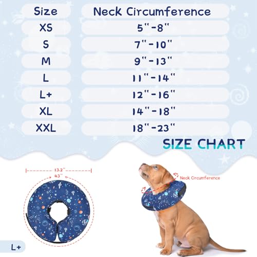 Image of Supet Inflatable Dog Cone Collar Alternative After Surgery, Dog Neck Donut Collar Recovery E Collar, Soft Pet Cone for Small Medium Large Dogs