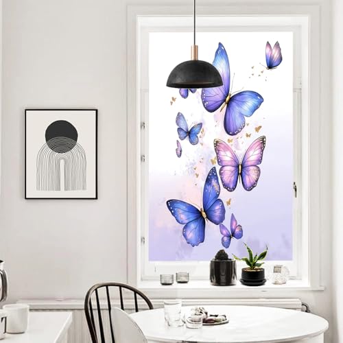 Película para ventana con diseño mariposas 17.7x23.6 pulg miniatura 6