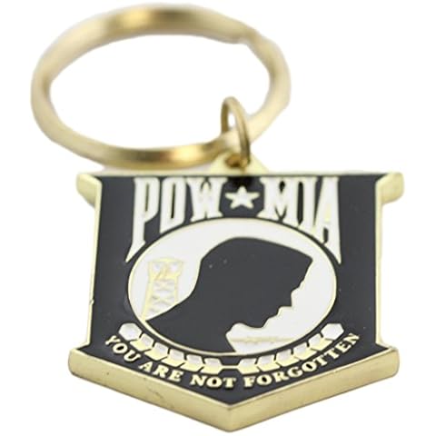 POW MIA Logo Keychain You Are Not Forgotten Key Ring Military Gifts Men Women Cover