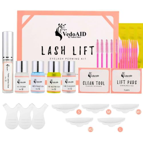 2026 VedoAID New Upgraded EyeLash Lift Kit Eyelash Extension Kit Eyelash Perm Kit, Eyelash Lifting &amp; Eyelash Curling Includes Eye Shields, Pads, Accessories, Easy for Beginner,Achieve Salon-Quality
