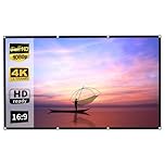Projection Screens 40 in to 100in, Movie Projector Screen 16:9 4K HD Rear Front Movie Screen, Wrinkle-Free Design, Widescreen for Movie Home Theater Cinema Office Video Game (40 inches)