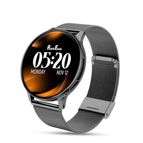 Image of PunnkFunnk Active 2 Smartwatch, 1.39 inch HD Round Display, Bluetooth Calling, Heart Rate & SPO₂, 100+ Sports Modes, IP67, Long Battery Life for Men & Women (Millanese Black)