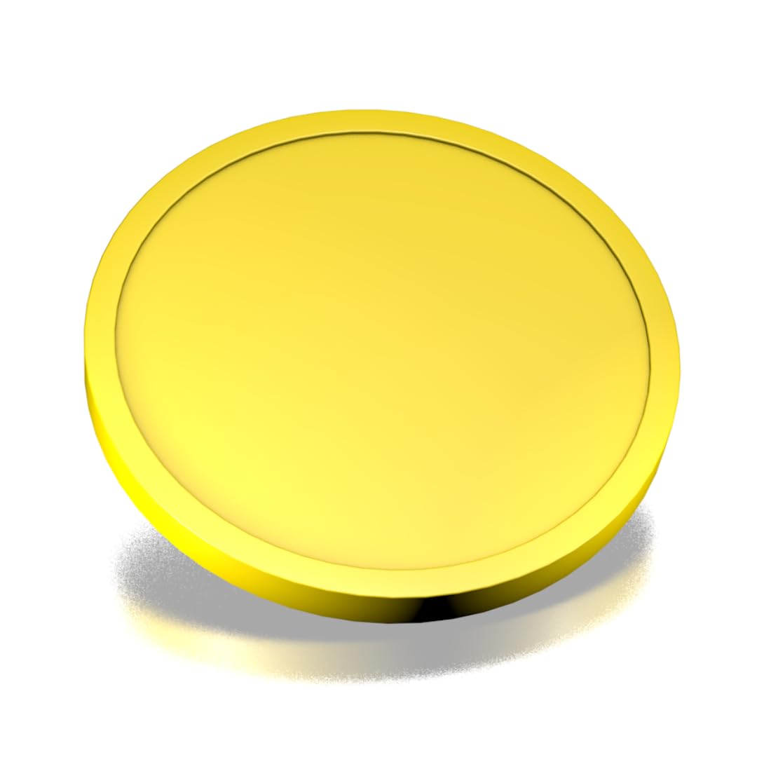 CombiCraft large blank plastic tokens Yellow - 70mm diameter - 100 pieces - Ideal as tokens, deposit tokens and game chips - Versatile use for events and catering