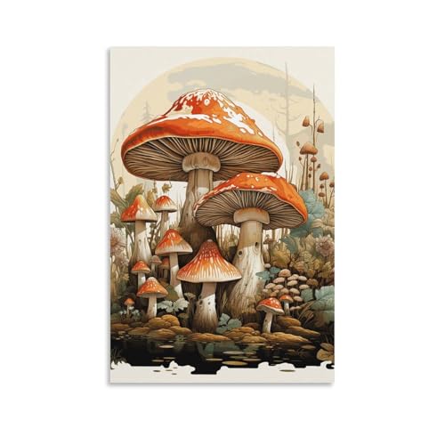 Peinture sur toile champignon géant poster salon HEBVNJF