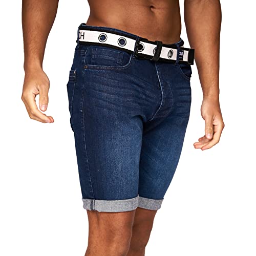 Short jeans cargo homme au délavage fade unique et coupe combat moderne