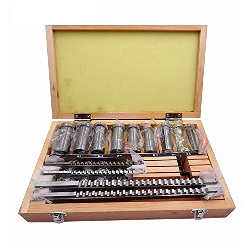 Rebrisbol Keyway Broach Sets 22Pcs HSS Metric Industrial Tools for Lathe, B-4mm, B-5mm, C-6mm, C-8mm Keyway Size