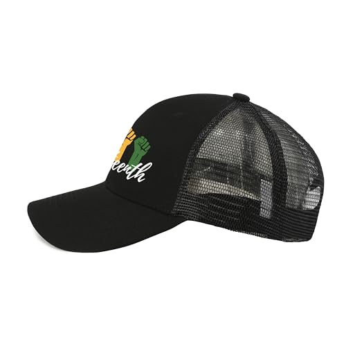 Image of Juneteenth Decorations Black Trucker Hats for Men Women Freedom Day Hat Celebrate 1865 Black History Baseball Cap